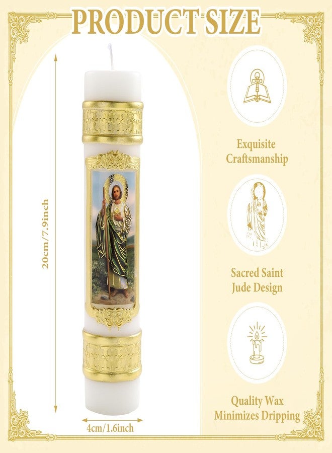 TALPGOD Religious St Jude Candles Catholic,St Jude San Judas Tadeo Prayer Candles for Church Baptism First Communion Mexican Gift,Cirios Religiosos Catolicos,Vela De Bautizo,Veladoras De San Judas Tadeo - Image 2