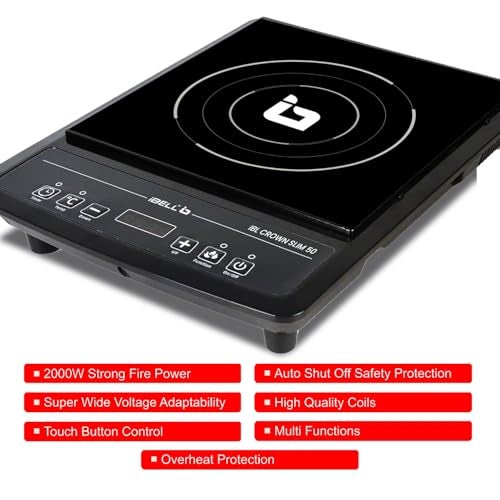 IBELL SLIM50 Induction Cooktop, 2000W, BIS Certified, LED Display, 2 Yr Warranty, Auto Shut-Off, Over Heat Protection (Black) - Image 4