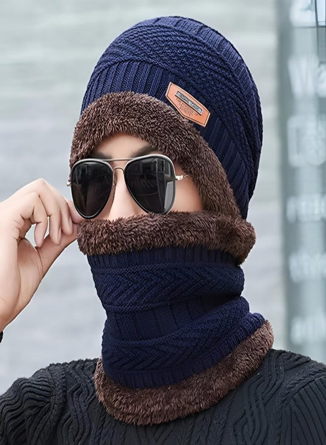 WILDSTICH Winter Cap & Muffler for Men & Women | Soft Knitted Beanie Cap Soft, Lightweight & Warm | Warm Woollen Beanie Hat for Men & Women | (in, Alpha, Free Size, Multicolour) - Image 2