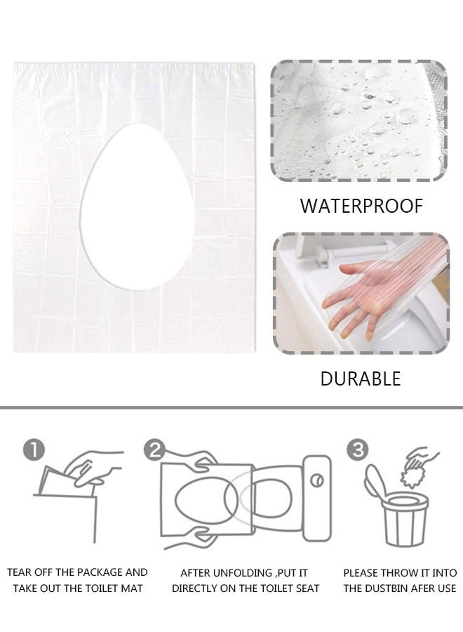 HAWAWA 50 Pcs Disposable Travel Plastic Toilet Seat Cover Waterproof Portable WC Cushion Toilet Mat Individually Wrapped for Travel  for Kids Potty Training and Adult - Image 4