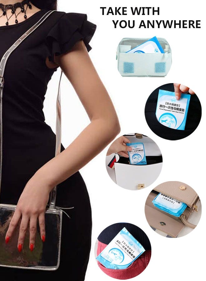 HAWAWA 50 Pcs Disposable Travel Plastic Toilet Seat Cover Waterproof Portable WC Cushion Toilet Mat Individually Wrapped for Travel  for Kids Potty Training and Adult - Image 5