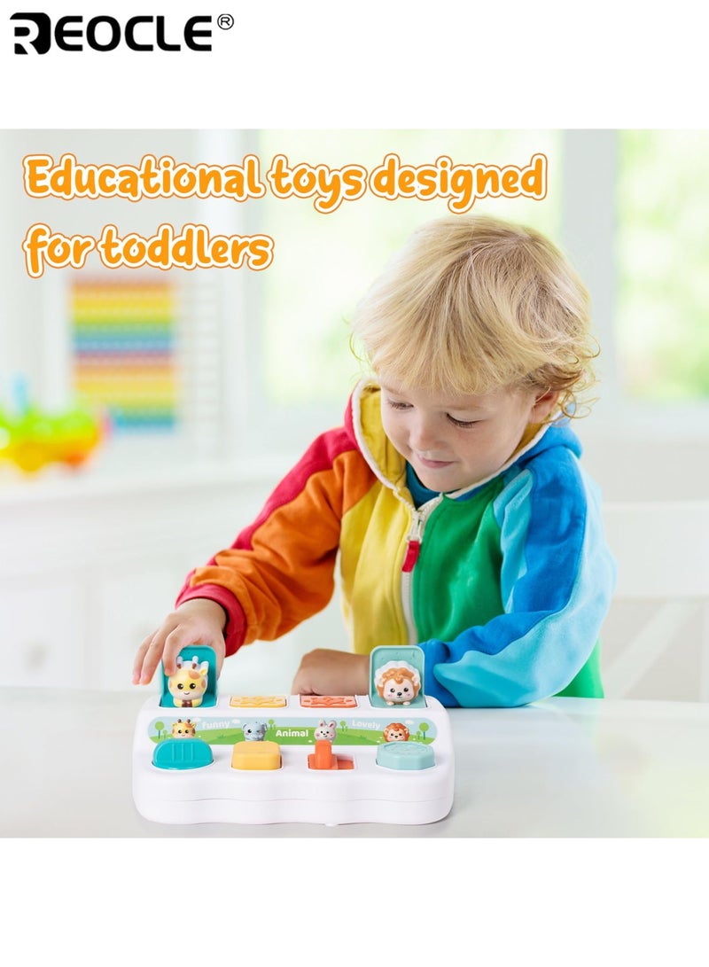REOCLE Baby Hide and Seek Cartoon Pop-Up Box Interactive Learning Toy Early Educational Learning Machine Logic and Memory Training Durable Plastic Material Suitable for 0-3 Years Old - Image 4
