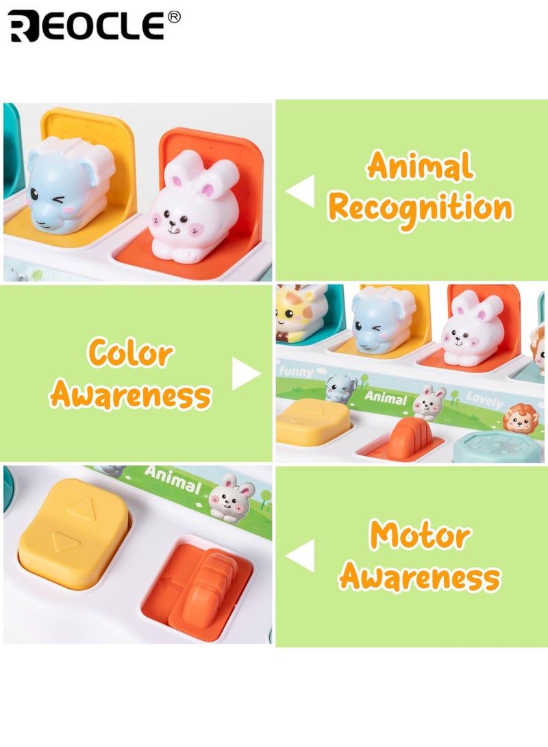 REOCLE Baby Hide and Seek Cartoon Pop-Up Box Interactive Learning Toy Early Educational Learning Machine Logic and Memory Training Durable Plastic Material Suitable for 0-3 Years Old - Image 5