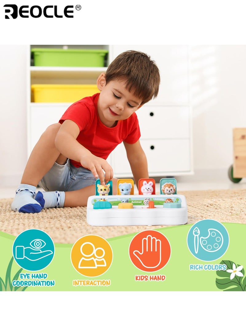 REOCLE Baby Hide and Seek Cartoon Pop-Up Box Interactive Learning Toy Early Educational Learning Machine Logic and Memory Training Durable Plastic Material Suitable for 0-3 Years Old - Image 3