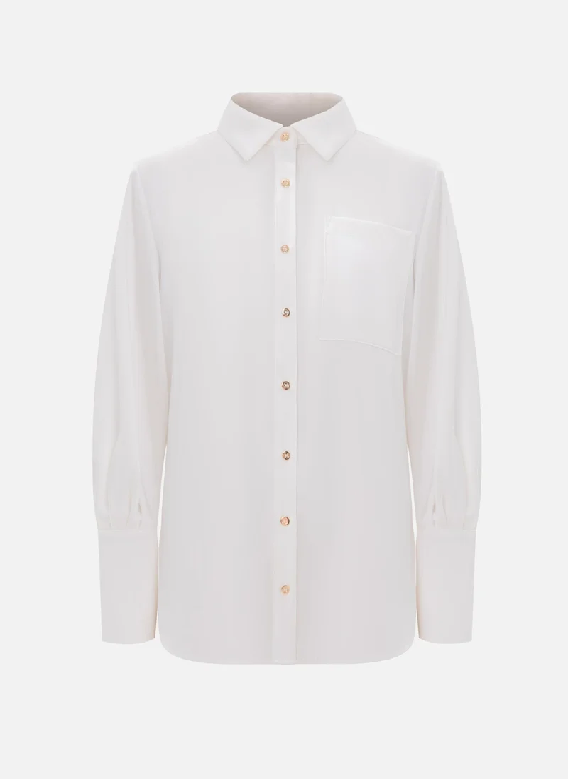 ليتشي قميص فضفاض بأكمام واسعة