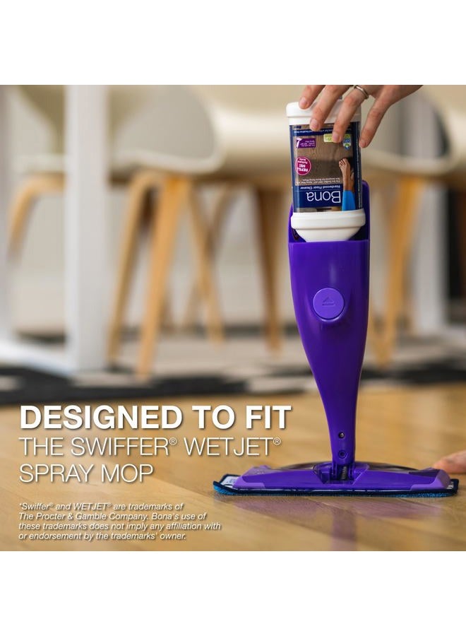 BONA Hardwood Floor Cleaner Bottle for use with Swiffer WETJET Spray Mop, makes 64 Fl Oz - Includes Filled Bottle + Concentrate Refill for Wood Floor Cleaning - Image 2