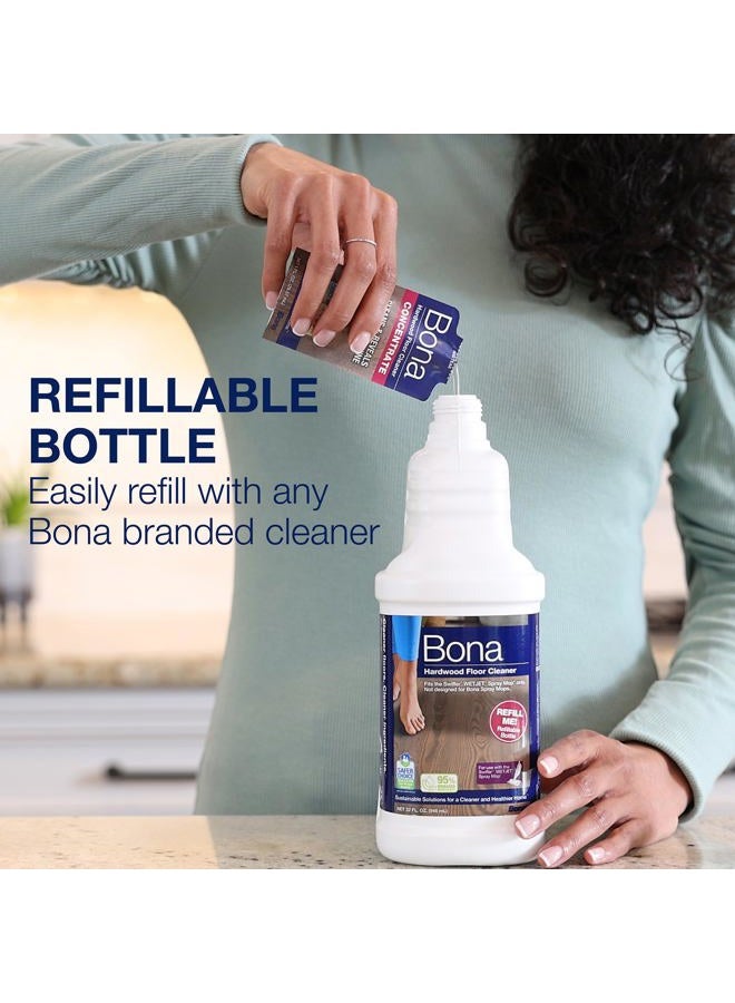 BONA Hardwood Floor Cleaner Bottle for use with Swiffer WETJET Spray Mop, makes 64 Fl Oz - Includes Filled Bottle + Concentrate Refill for Wood Floor Cleaning - Image 3