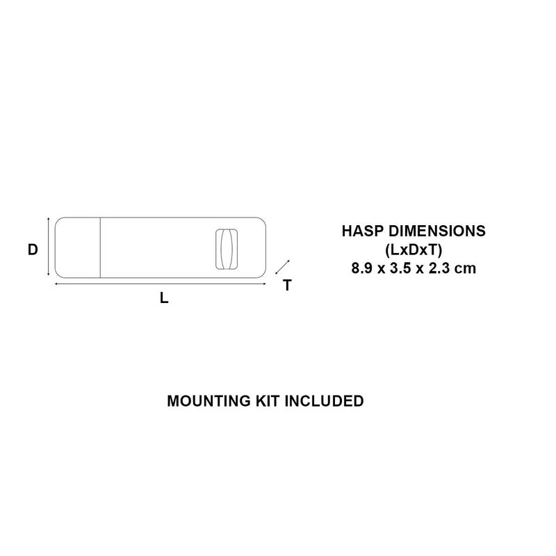 Master Lock 703EURD Outdoor Door Padlock Hasp, 8.9 x 3.5 cm - Image 2