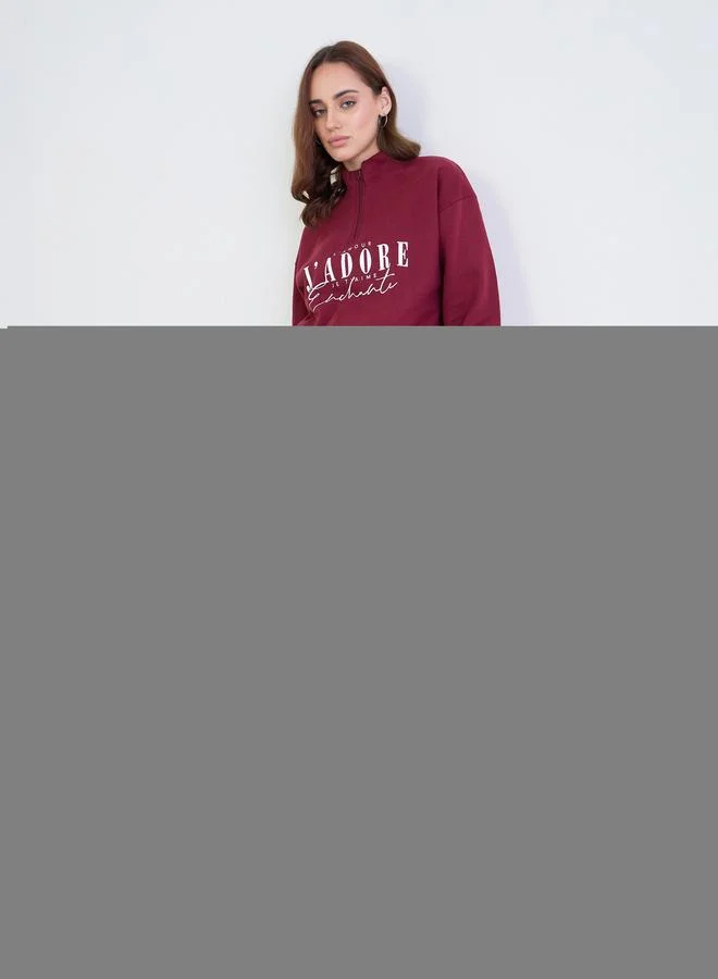 Styli Regular Fit Longline Sweatshirt and Cuffed Joggers Co-Ords