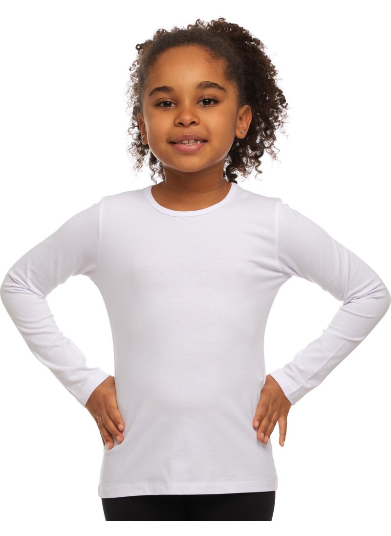 White Basic Seasonal Lycra Long Sleeve Girls T-Shirt - pzsku/Z228B27574B9B18126E1FZ/45/_/1725790199/50e4f508-085e-4055-9965-defca9512cf0