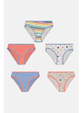 Levi's Kids Girl 5 Pack Allover Print Underwear, White  - Image 1