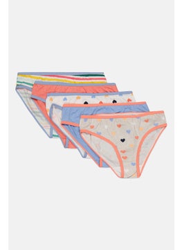 Levi's Kids Girl 5 Pack Allover Print Underwear, White  - Image 3