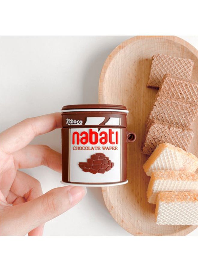 Nabati Designed Case With Carabiner For Apple AirPods 1/2 Brown/White/Orange - Image 2