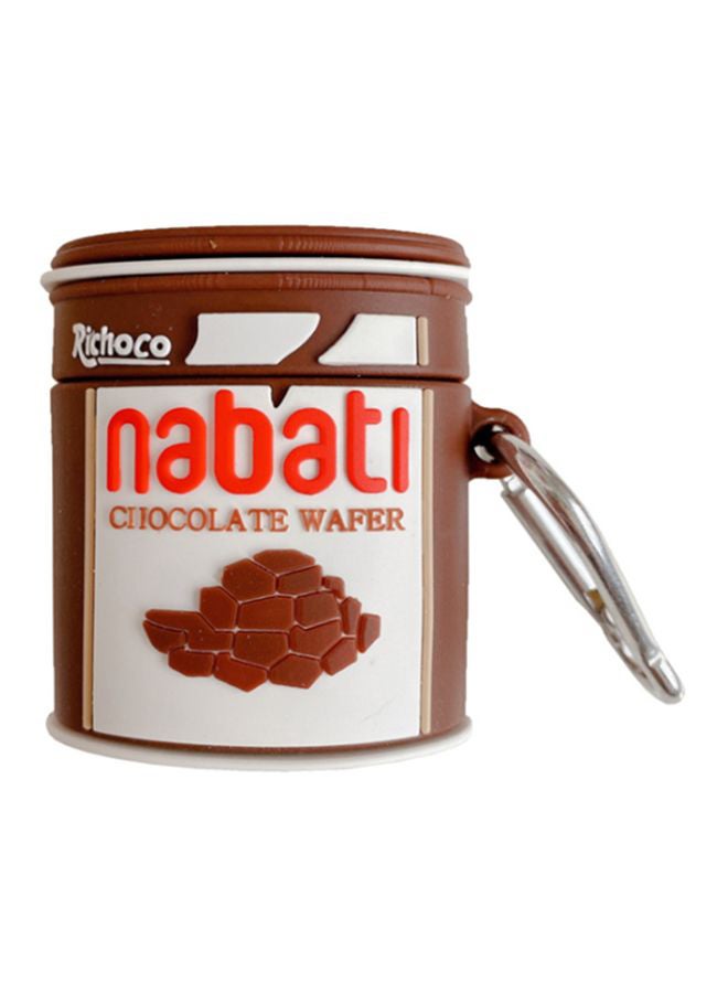 Nabati Designed Case With Carabiner For Apple AirPods 1/2 Brown/White/Orange - Image 1