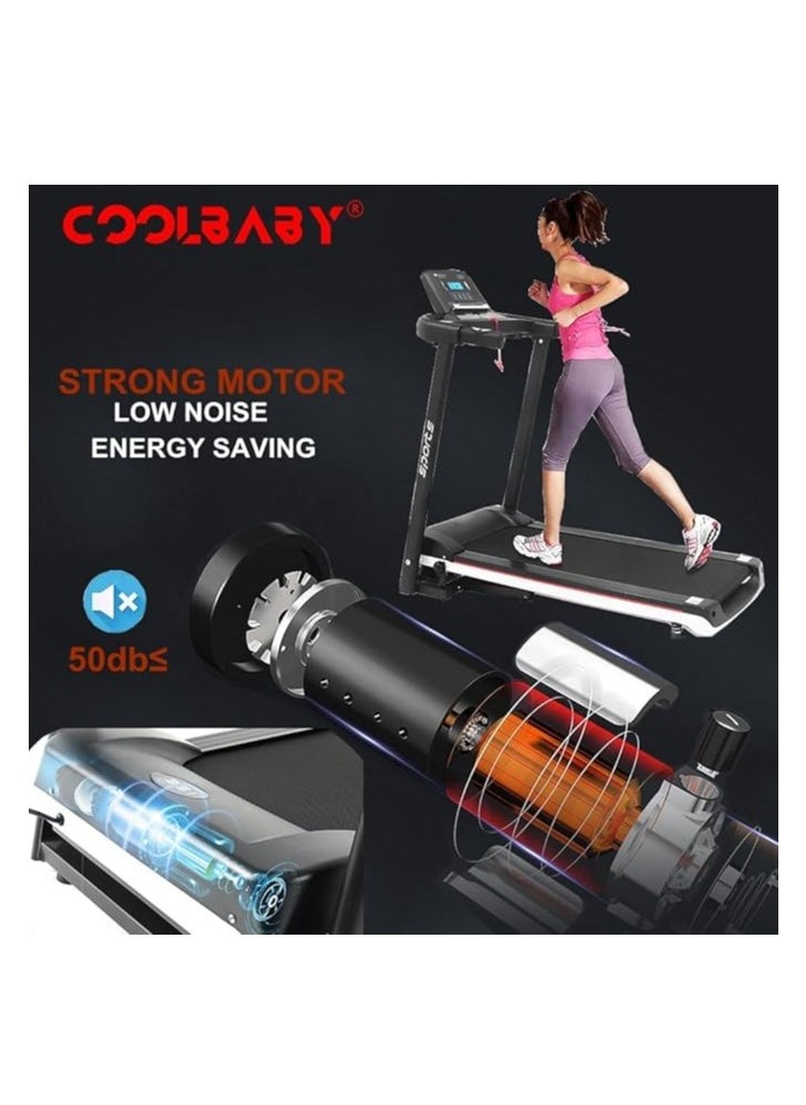 Cool Baby Style Home Electric Treadmill Indoor Sports Fitness Treadmill Single Function Treadmill Titness Equipment with IPad Holder Black  - Image 5
