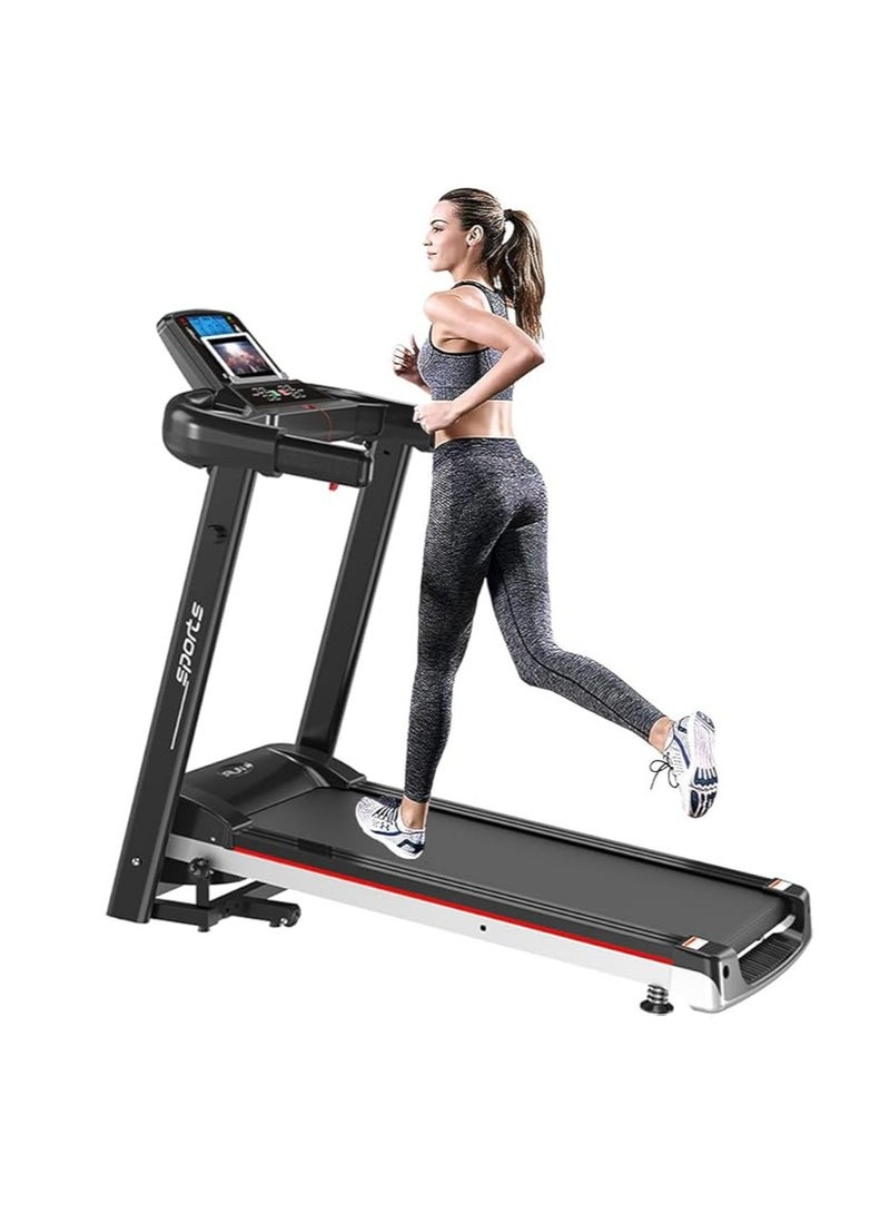 Cool Baby Style Home Electric Treadmill, 2.5HP Silent Motor, Foldable Indoor Running Machine with 7-Layer Shock Absorption Belt, LCD Display, 12 Programs, Portable Fitness Equipment with iPad Stand – Black - Image 2