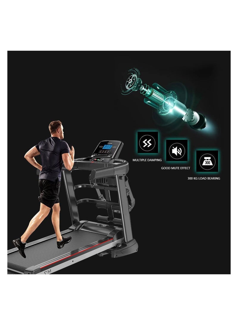 Cool Baby Style Home Electric Treadmill, 2.5HP Silent Motor, Foldable Indoor Running Machine with 7-Layer Shock Absorption Belt, LCD Display, 12 Programs, Portable Fitness Equipment with iPad Stand – Black - Image 4