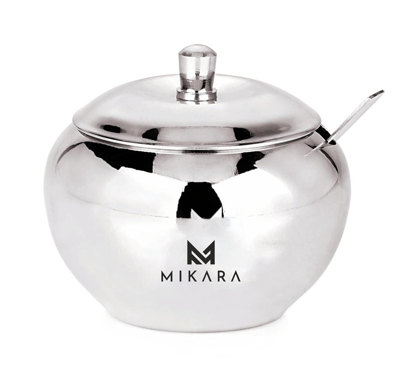 MIKARA Stainless Steel Apple Shape GHEEPOT Plain ghee Pot 200 ml - Image 1