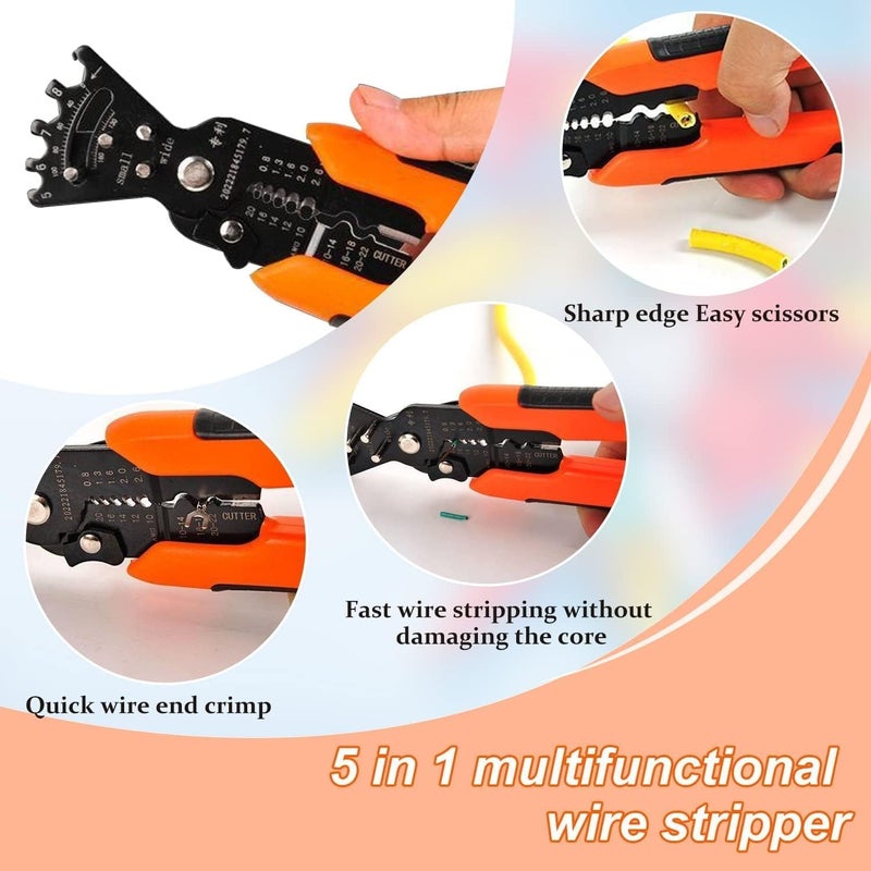 Stadash 5 in 1 Wire Stripper Cutter Crimper Pliers Tool Multifunctional Cable Stripper with Wrench Function Automatic Wire Stripping Cutting Crimping Winding Bending Tool for Electricians - Image 5