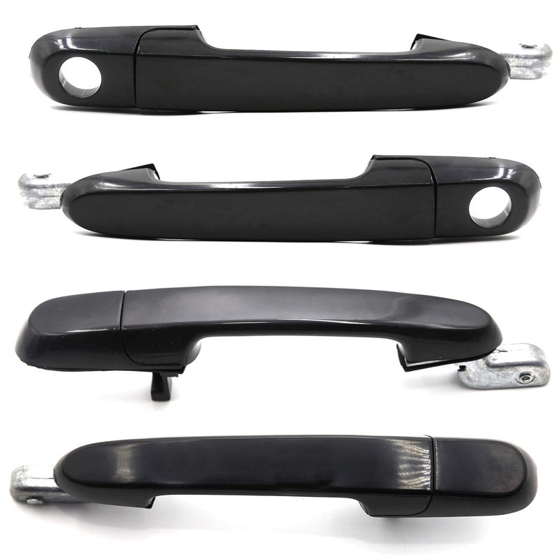 4Pcs Front Rear Left Right Exterior Outer Door Handle Set Black For Hyundai Accent Verna 2006 2010