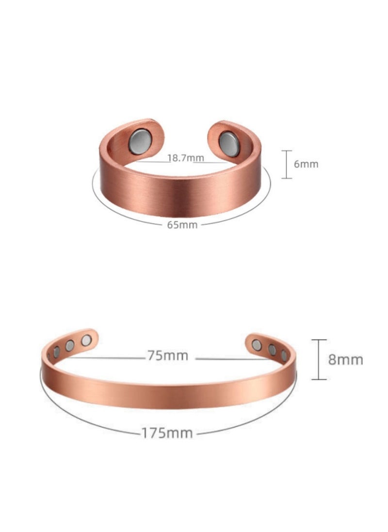 Generic 6X Magnet Power Bracelet + 2X Magnet Power Ring for Women , 99% Pure Copper, Super Strong Magnet  - Image 3