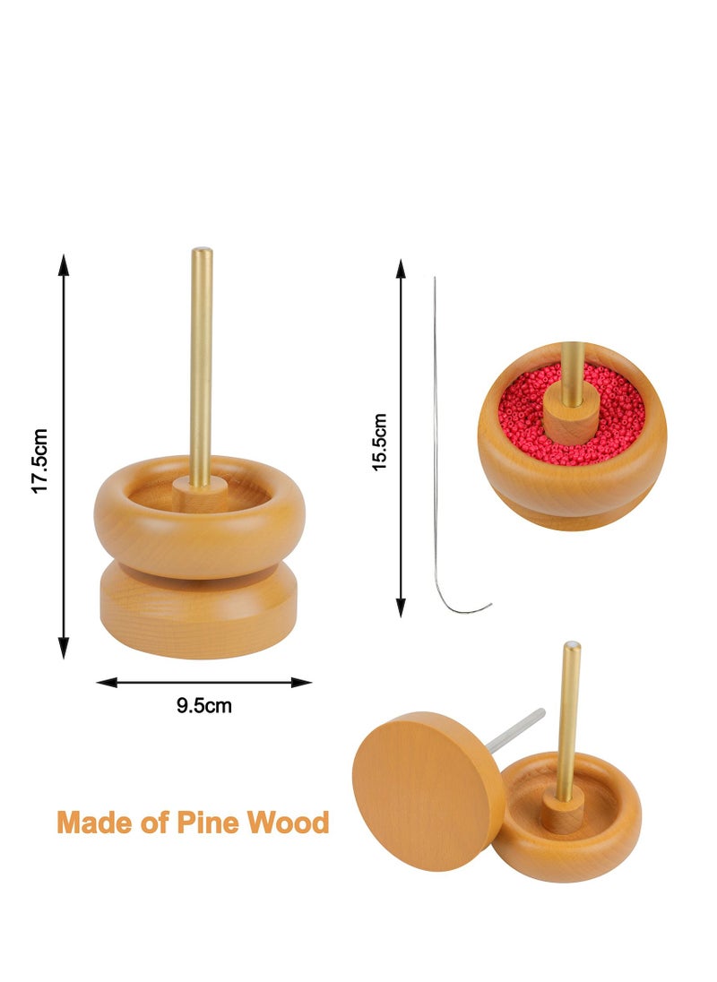 Grab Mantra - Wooden Bead Spin Loader 2 Pieces Long Beading Needles For Craft Stringing Quickly (Pin Color May Vary) - Image 1
