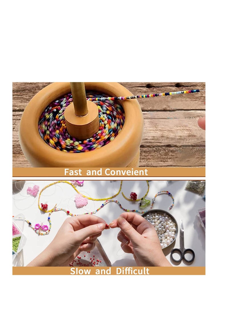 Grab Mantra - Wooden Bead Spin Loader 2 Pieces Long Beading Needles For Craft Stringing Quickly (Pin Color May Vary) - Image 1