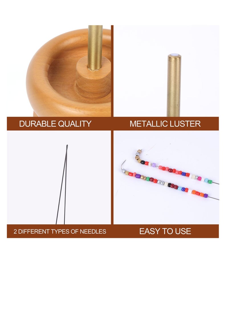 Grab Mantra - Wooden Bead Spin Loader 2 Pieces Long Beading Needles For Craft Stringing Quickly (Pin Color May Vary) - Image 1
