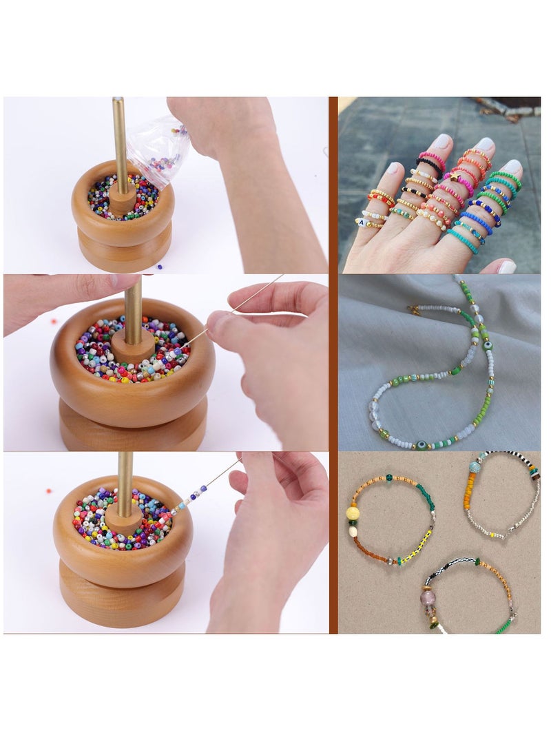 Grab Mantra - Wooden Bead Spin Loader 2 Pieces Long Beading Needles For Craft Stringing Quickly (Pin Color May Vary) - Image 1