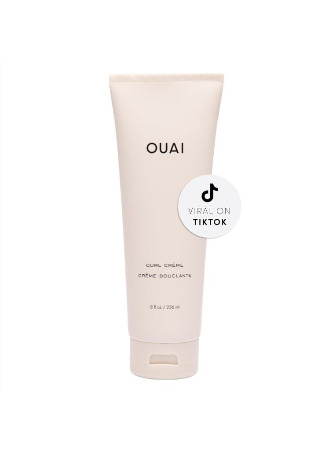 Ouai كريم تجعيد الشعر من OUAI - كريم تحديد تجعيد الشعر لتجعيدات رطبة ولامعة - زيت الباباسو وجوز الهند وزيت بذور الكتان وبذور الشيا - منتجات خالية من البارابين والفثالات والكبريتات والسيليكون للشعر المجعد (8 أونصة سائلة) - Image 1