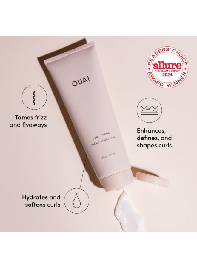 Ouai كريم تجعيد الشعر من OUAI - كريم تحديد تجعيد الشعر لتجعيدات رطبة ولامعة - زيت الباباسو وجوز الهند وزيت بذور الكتان وبذور الشيا - منتجات خالية من البارابين والفثالات والكبريتات والسيليكون للشعر المجعد (8 أونصة سائلة) - Image 2