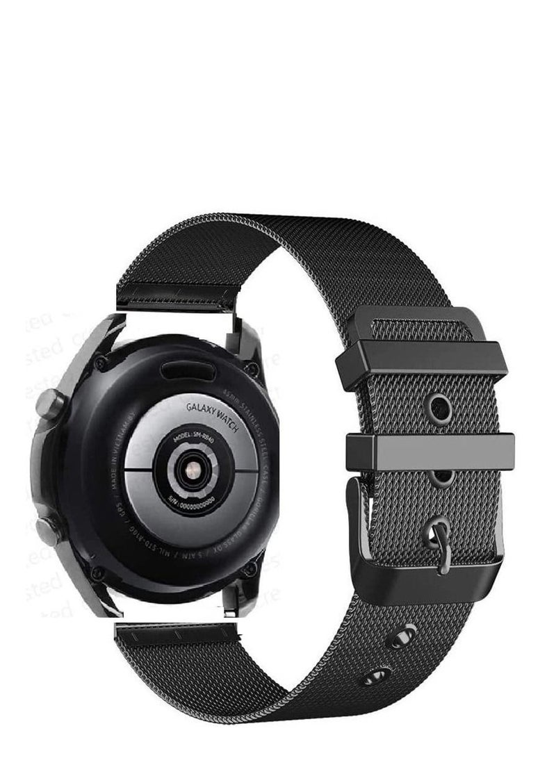 Huawei GT3 42/ Huawei GT2 42  Milanese Loop Stainless Steel With Metal Clasp - BLACK