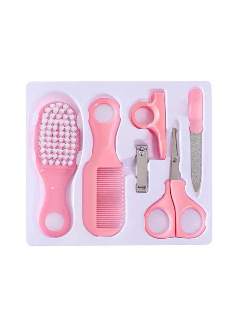 Generic Pedicure and child care kit, 6 pieces, clippers, file, scissors, scissor cover, hair brush and comb  - Image 1