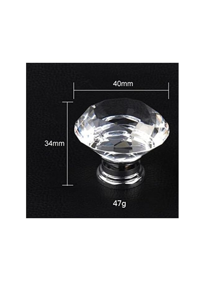 PROMASS 40mm Crystal Glass Diamond Cut Door Knob & Cabinet Handle with Screw, Drawer Handles Knobs  - Image 5