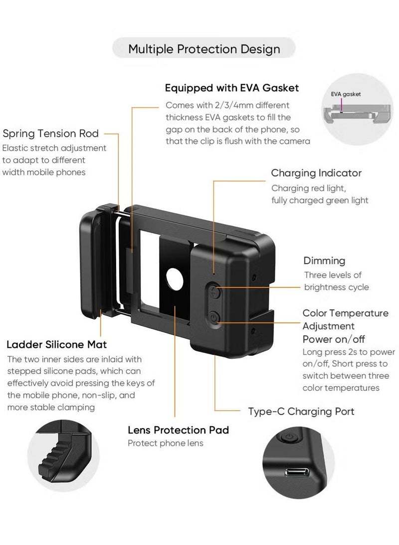 آبيكسل عدسة ماكرو جديدة مطورة 4k HD 100 مللي متر مع ضوء تعبئة LED عدسات صغيرة بمشبك عالمي لهواتف وسامسونج وجميع الهواتف الذكية - Image 4