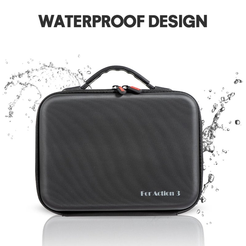 Careflection Storage Box for DJI OSMO Action 3 / DJI Action 4 Adventure Combo Water Proof Carry Case Shock Proof Action Camera, Hub Perfect Fit Bag : Protective Travel with Carabiner+Lanyard Ropes+Shoulder Straps - Image 3