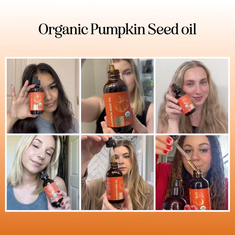 Maple Holistics Pumpkin Seed Oil Organic Certified - 100% Pure Organic Pumpkin Seed Oil for Hair and Anti Aging Face Oil - USDA Organic for Dry Hair and Volume - Virgin Cold Pressed & Unrefined (4oz) - Image 2