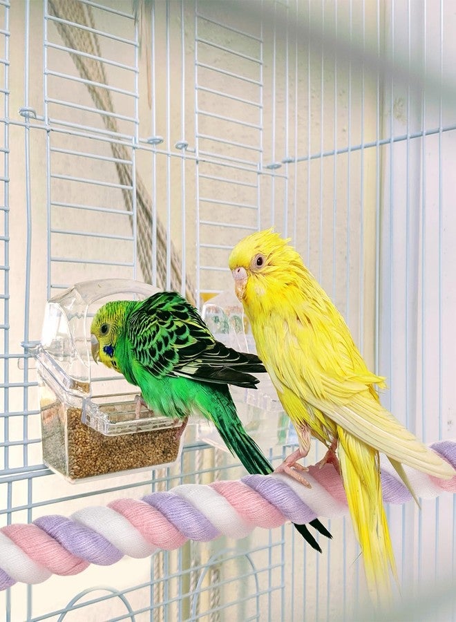 M METERXITY 2-Pack Rope Perches for Bird Cages, 31.5 in Length Comfort Grip Flexible Rope Perch Beak & Paw Grinding for Parrots/Cockatiels/Parakeets, Bird Platform Sand [Pink Purple] - Image 5