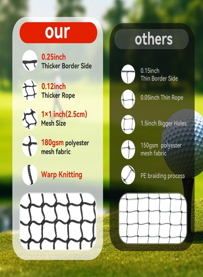 ParPeak Golf Hitting Nets Attachment, 7 * 10FT Heavy Duty Side Nets Barrier Netting for Golf, Baseball, Hockey with Sandbag(Black-1Pack) - Image 5