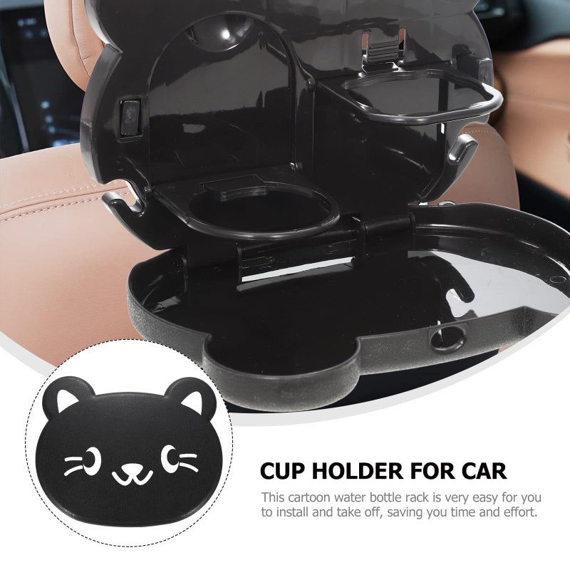 Foldable Black Cat Car Seat Cup Holder Multi Functional Drink Bottle Stand For Vehicle Backseat - Image 5