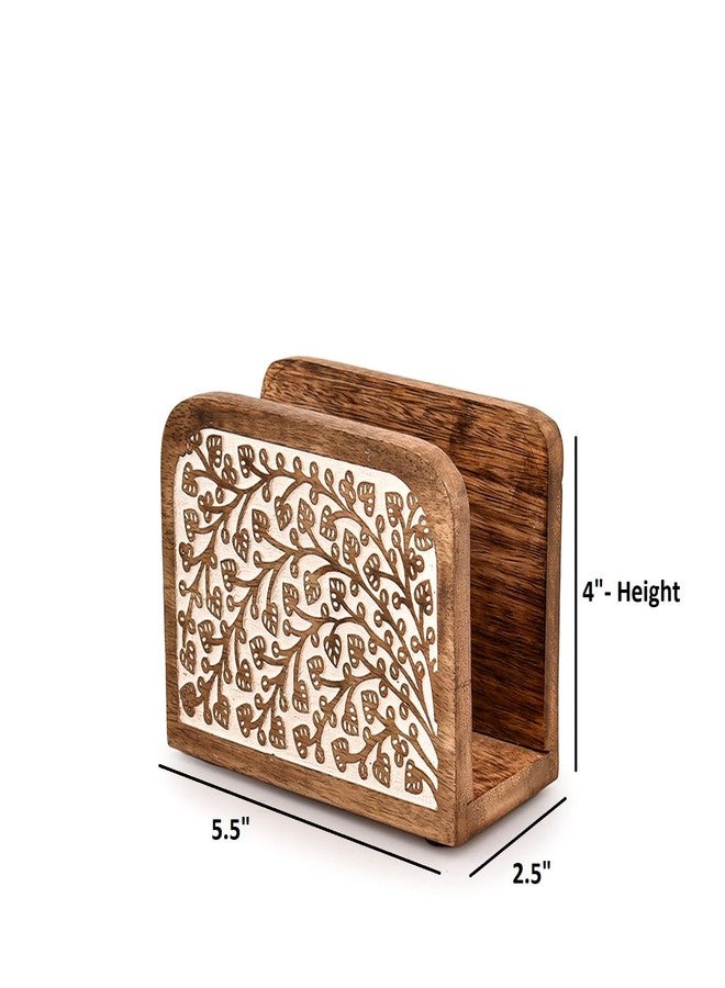 Kaizen Casa Napkin Holders Mango Wood Napkin Holder for Kitchen Dining Room Table Decor, Upright Paper Napkin Storage Dispenser House, Party, Restaurant (5.5" X 2.5" X 4") - Image 5