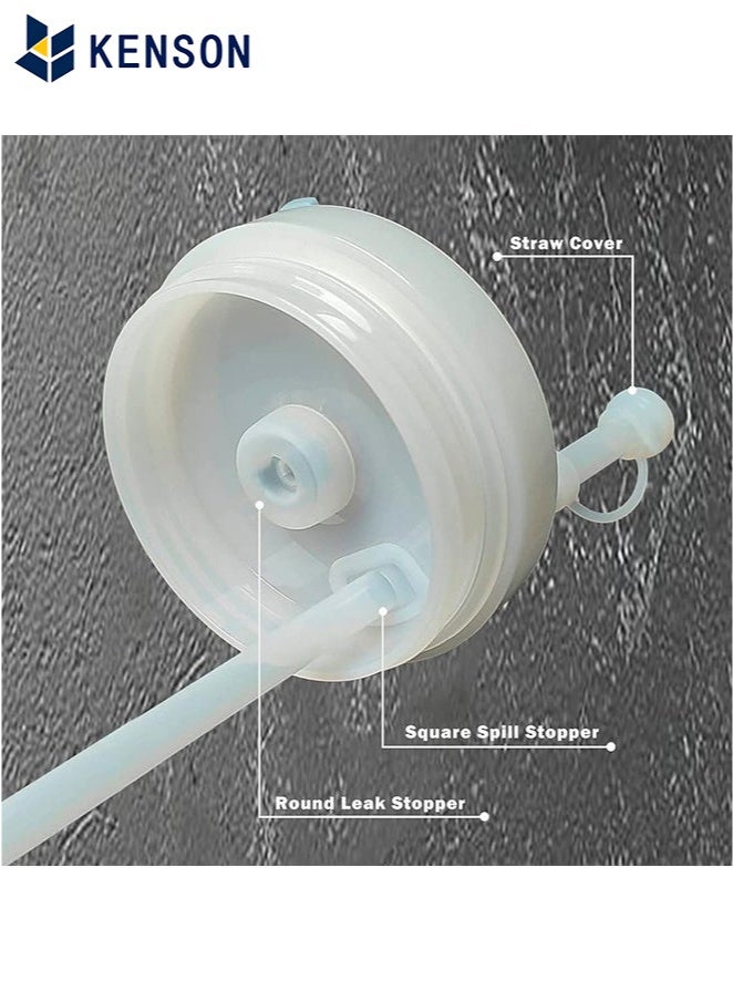 كِينْسُون سدادة سيليكون مقاومة للانسكاب 4 مجموعات ، غطاء قش متوافق مع كوب ستانلي 1.0 إصدار 40 أونصة / 30 أونصة ، ملحقات بهلوان ، تتضمن 4 غطاء غطاء من القش ، 4 سدادات انسكاب مربعة و 4 سدادة تسرب مستديرة - Image 4