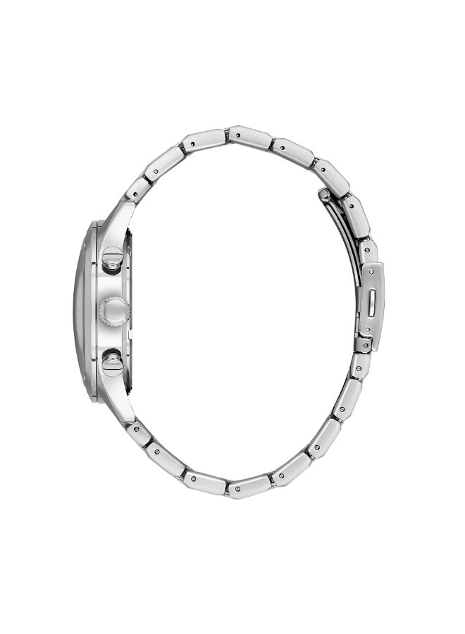 سلازنجر ساعة رجالية متعددة الوظائف بسوار معدني فضي - Image 2