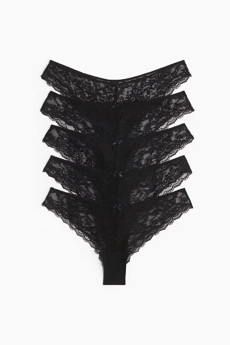 H&M 5-pack lace Brazilian briefs