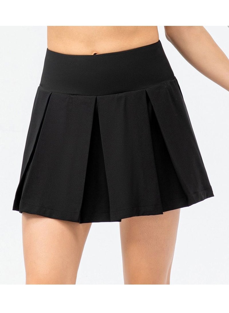 Loquat New lattice outdoor sports two fake tennis accordion pleated skirt pants - Image 1