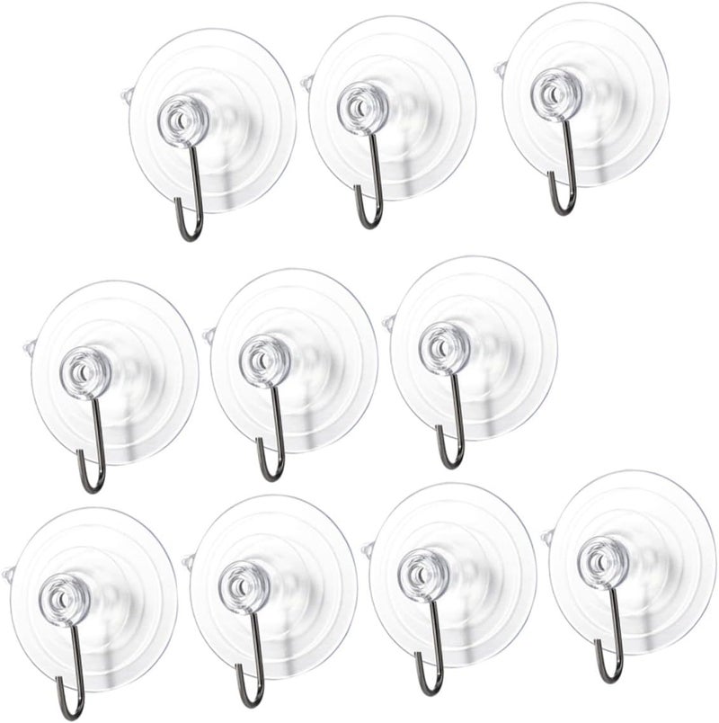 Multipurpose PVC Suction Cup Hooks 10pcs, Strong Suction Hangers for Home Use, Clothes and Bird Cage Hooks, Convenient Removable Storage Solution for Kitchen Bathroom and Window - Image 1