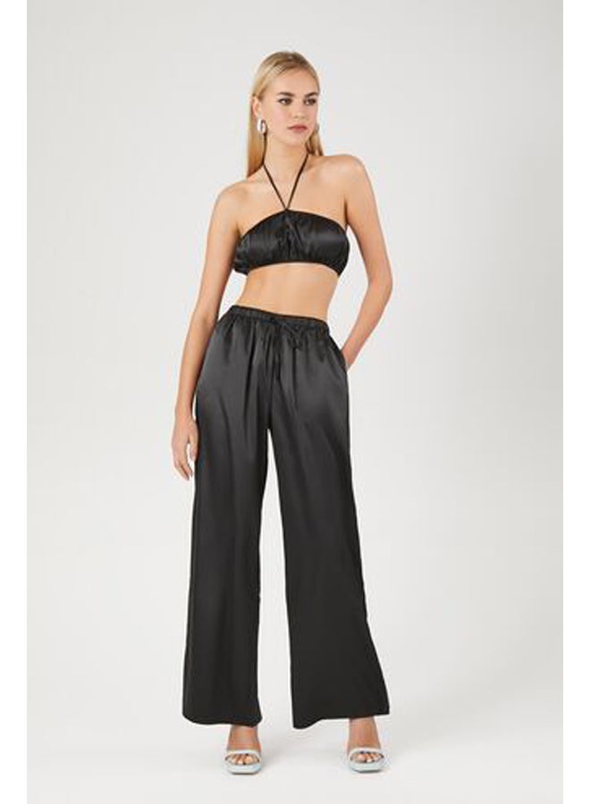 FOREVER 21 Satin Crop Top & Pants Set - Image 1