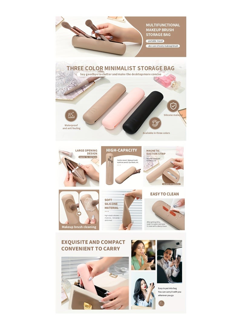 ORiTi Portable Silicone Makeup Brush Holder - Soft And Stylish Travel Organizer For Makeup Tools - Image 2