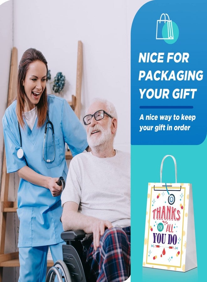 Zonon 24 Pcs Nurse Gift Bags Bulk Large Thank You Nurses Bags 10.6x8.3x4.3'' for RN CNA LPN Medical Graduation Appreciation Thank You Party Supplies(Stylish Style - Image 3