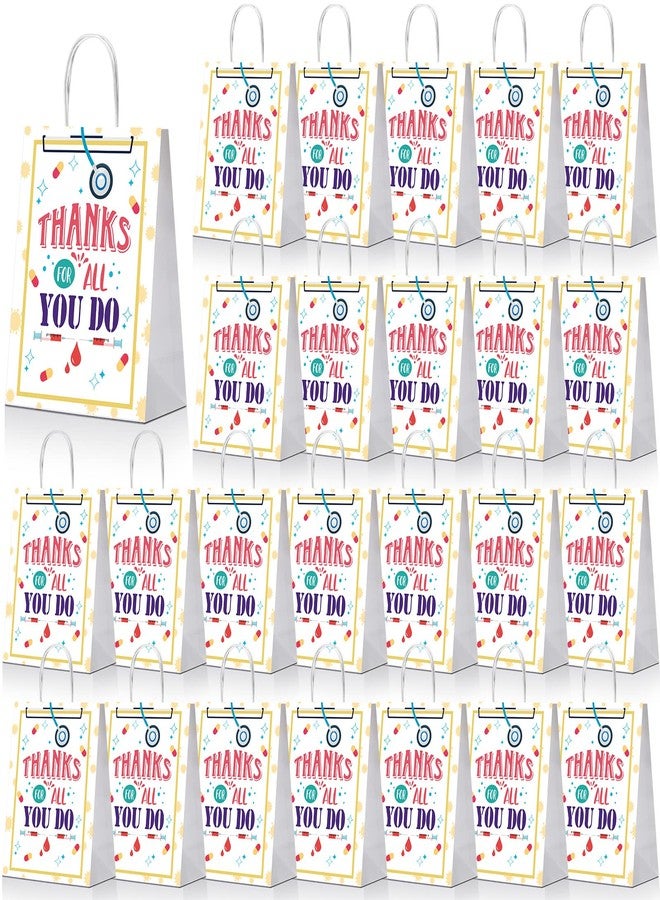 Zonon 24 Pcs Nurse Gift Bags Bulk Large Thank You Nurses Bags 10.6x8.3x4.3'' for RN CNA LPN Medical Graduation Appreciation Thank You Party Supplies(Stylish Style - Image 1